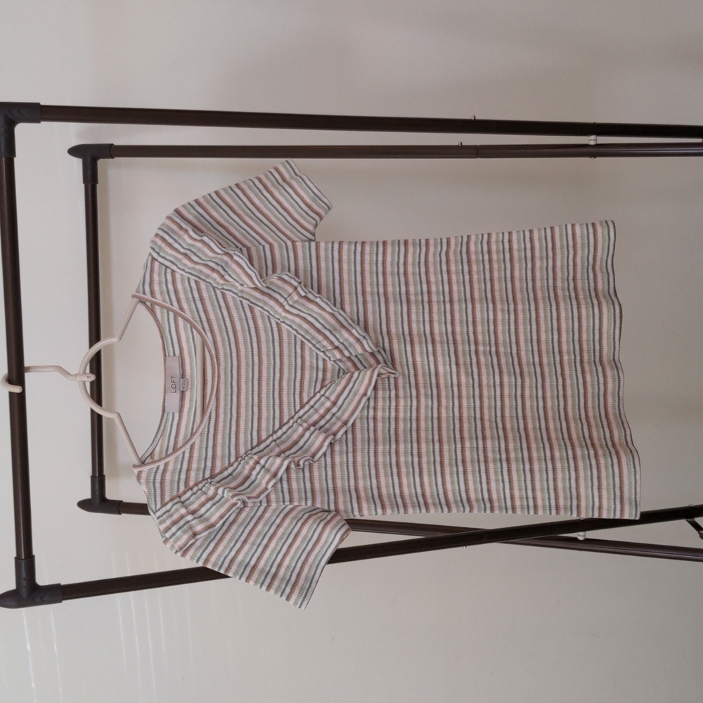 Loft striped ruffle top